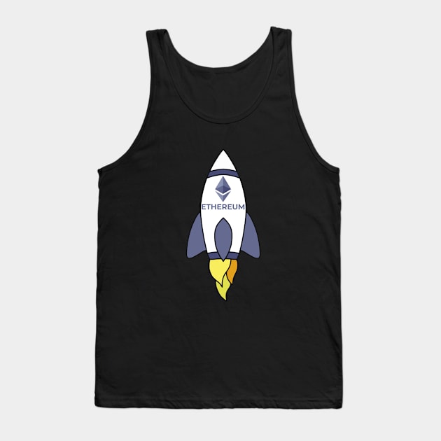 Ethereum To The Moon Rocket Tank Top by DiegoCarvalho